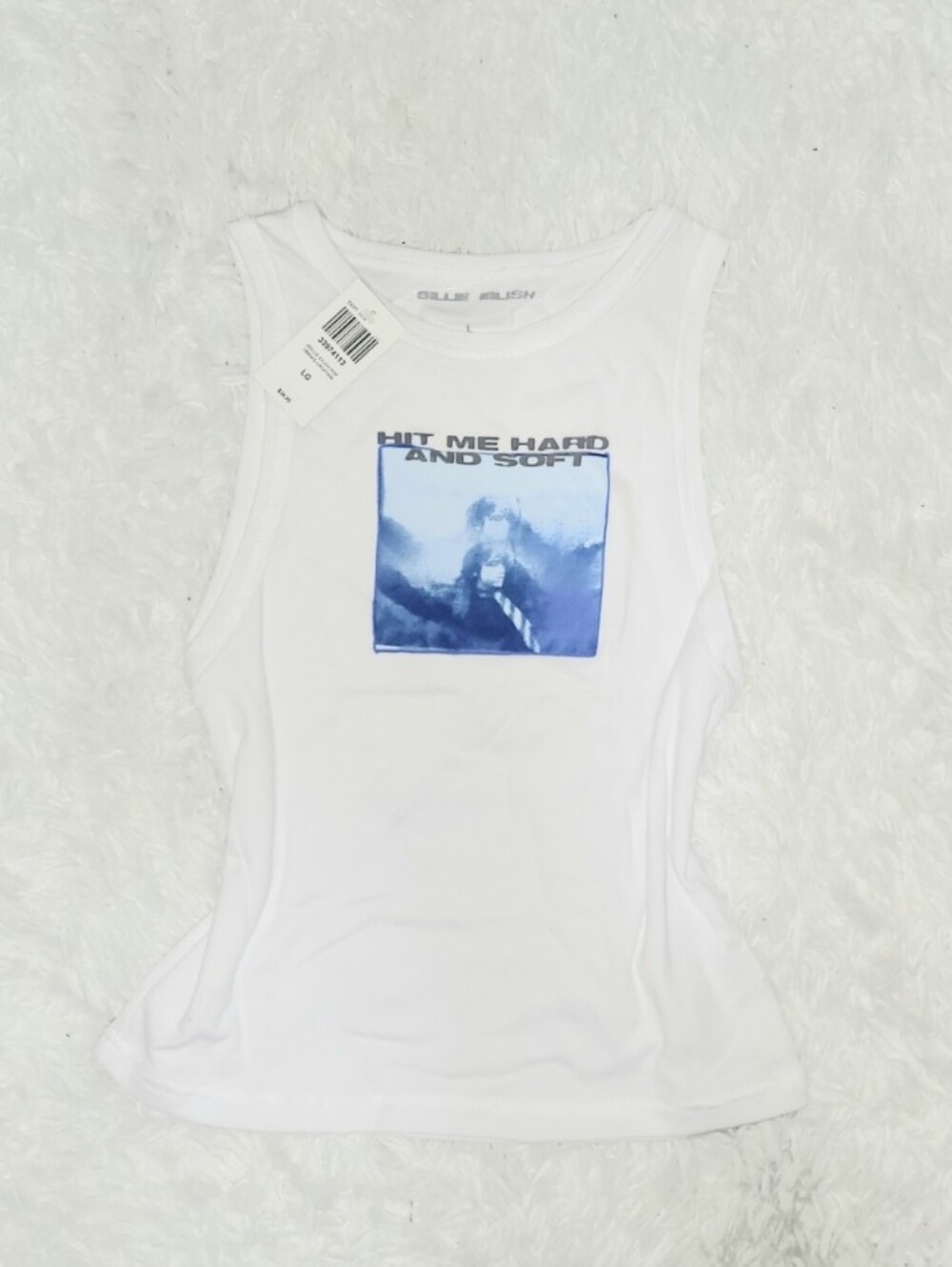Hot Topic Billie Eilish "Hit Me Hard" White Tank Top Women's US Large! ✨️ NWT